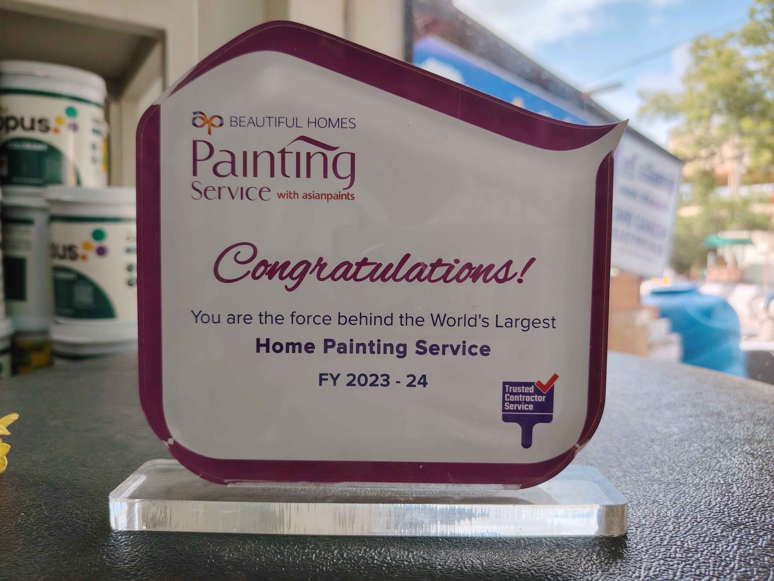 Asian Paints Beautiful Homes Painting Service Partner Award for Kendi Enterprises Asian Paints Beautiful Homes Painting Service Partner Award for Kendi Enterprises